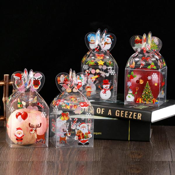 Transparent PET Square Shape Candy Box for Christmas Decoration and Gift Packaging