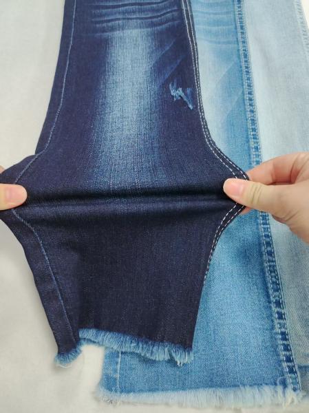 Tejido vaquero de 8oz con hilo cruzado y slub de spandex débil JSD3299 para jeans o abrigo de mezclilla
