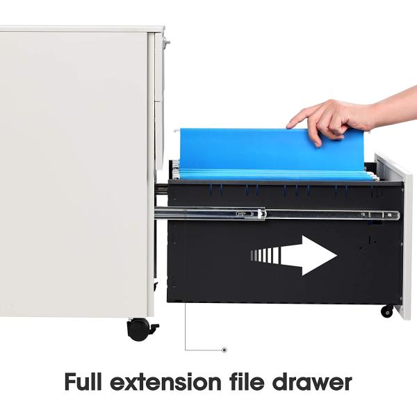 Electronic Password Lock Mobile Pedestal 3 Drawer Metal Movable Cabinet