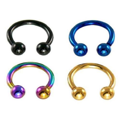 Anodized Titanium Nose Jewelry 18k Gold Round Barbell Ball