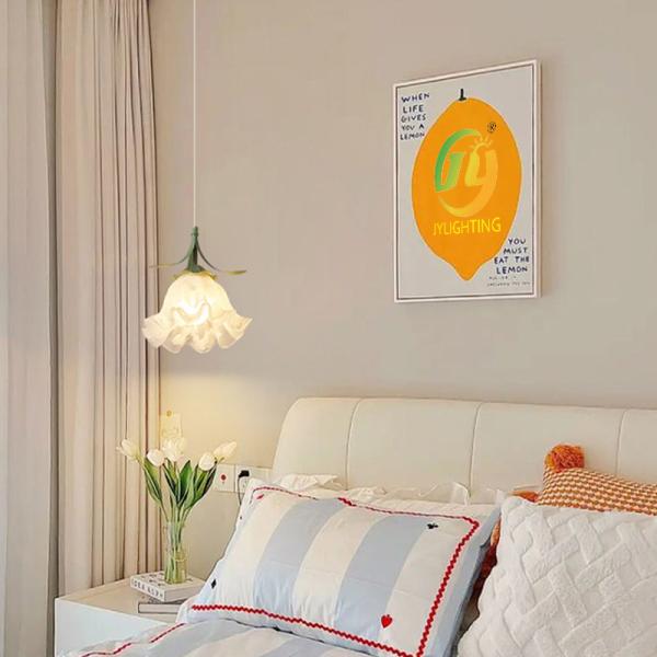 French Rustic Glass Pendant Light Single Decorative Pendant Light