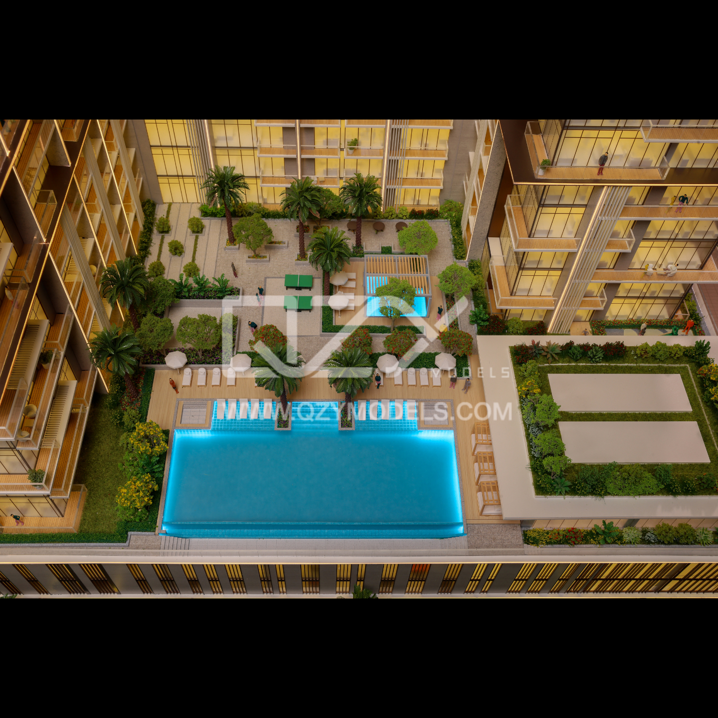 1:100 Scale Architectural Model with Full Lighting and Laser Cutting for Dubai Ellington Properties Project