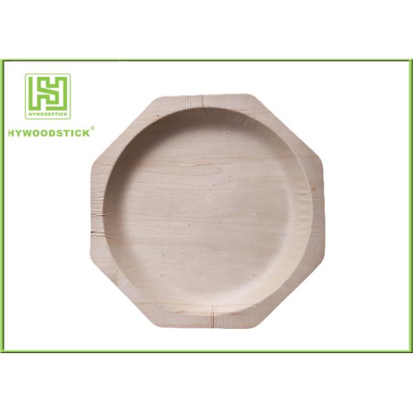 100% Natural Sustainable Disposable Wooden Plates Wood Dinner Dishes Well Polished