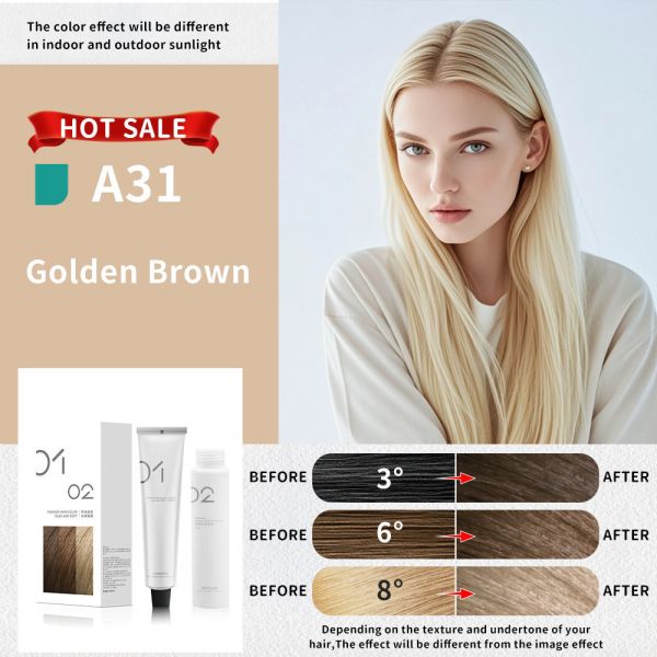 Kit de crème colorante capillaire maison sans ammoniaque 100 ml avec crème pré-oxyde