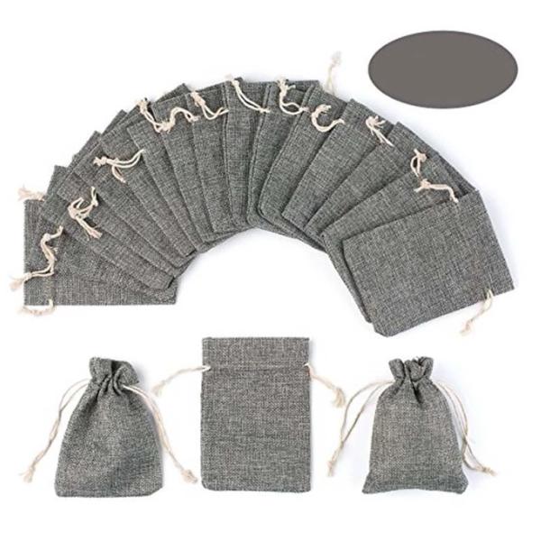 Mini Jute Drawstring Bag Customized For Wedding / Party Present's Packing