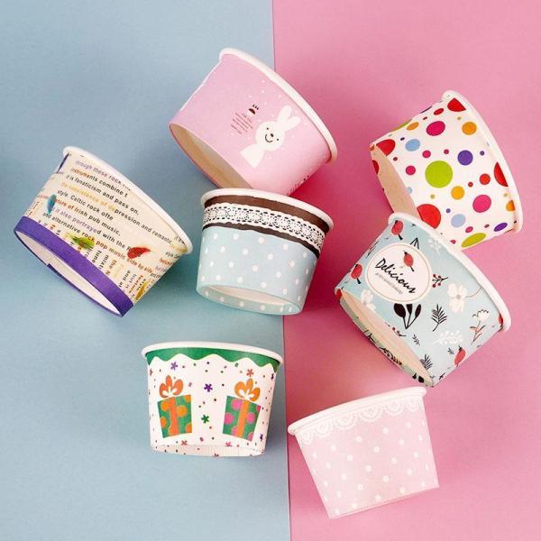 Custom Ice Cream Cup Packaging Disposable Paper Cup Without Lid US Currency US