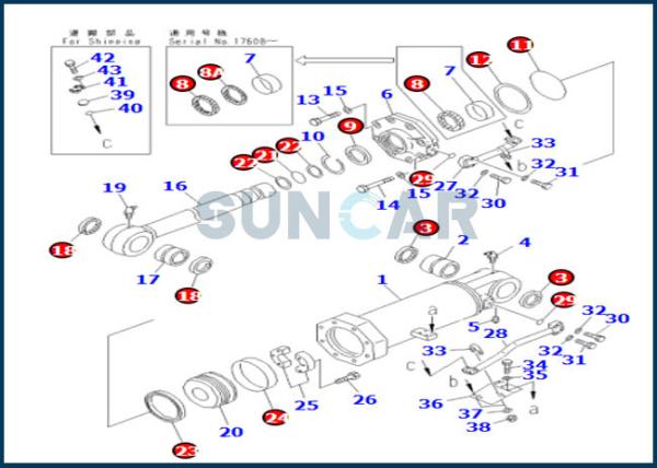 707-99-74440 serviço Kit For Bulldozers D375A-3 do cilindro do elevador de 7079974440 estripadores