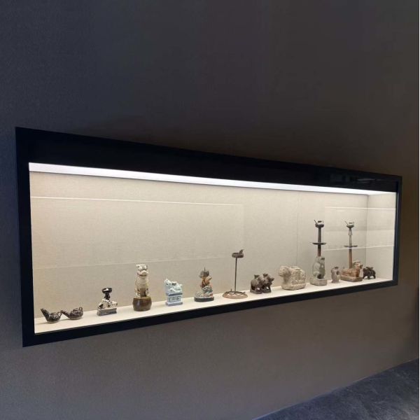 Safety Wall Display Cabinet Niche Glass Cabinet With Space Saving Design