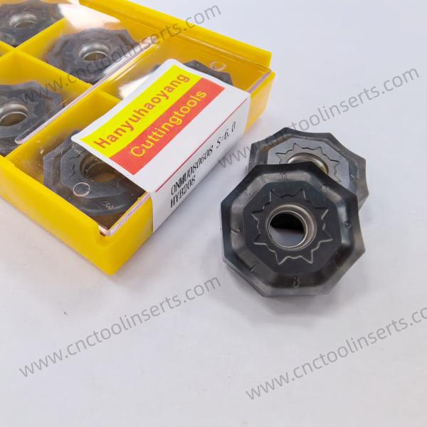 Insertos de fresado CNC con recubrimiento PVD ONMU080608 HYB208, Adecuados para materiales difíciles de mecanizar, excepto aleaciones de alta temperatura.