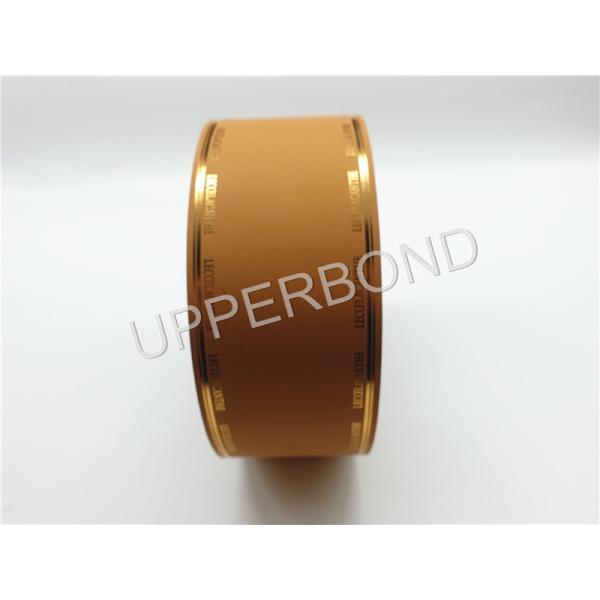 Желтая печатая наклоняя бумага с горячими штемпелюя логотипом и линией