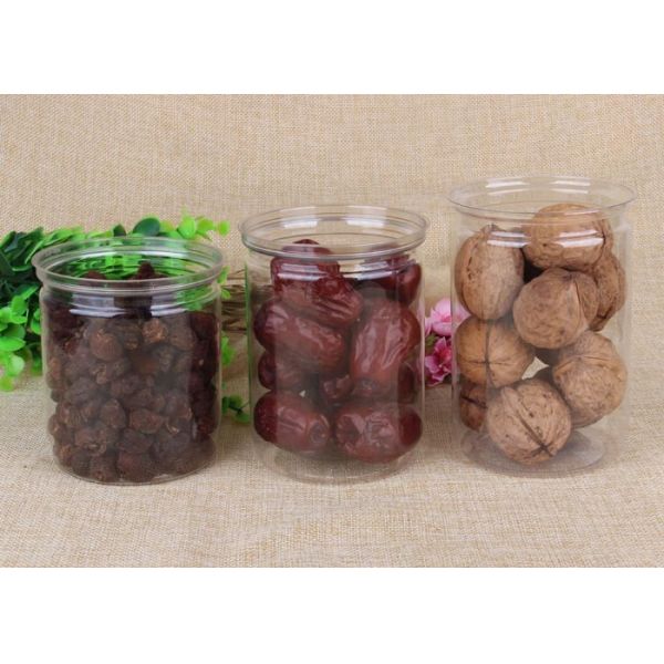 PET Tube Cans Clear Pet Jars Aluminum Easy Open End For Tea / Coffee