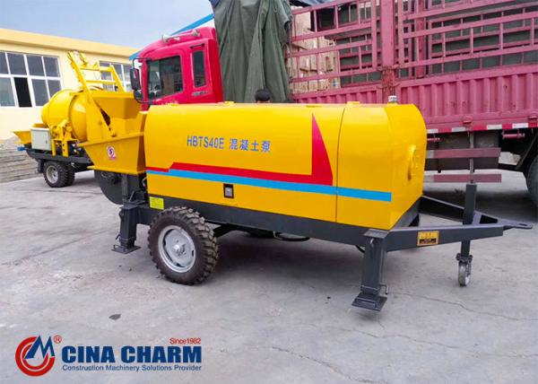 High Efficiency Trailer Mounted Concrete Pump 40 Cubic Meters For Long Distance Delivery
