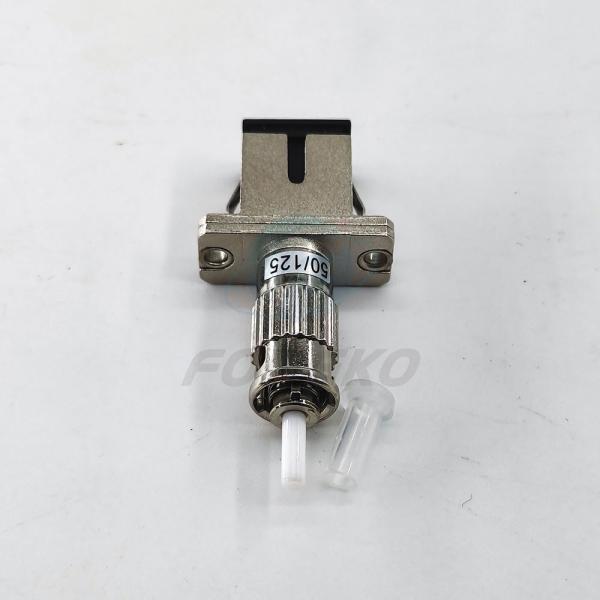 Multimode Metal 50/125 Female To Male Adapter , SC To ST Fiber Optic Hybrid Adapter