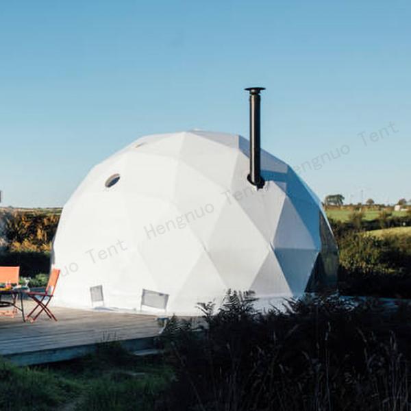 Fireplace Heated PVC Cover Outdoor Geodesic Tent Campsite Winter Bubble Dome