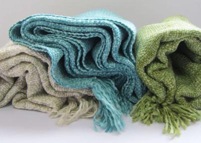 Acrylic Fibers Couch Throw Blanket Country Style Woven For Couches OEM