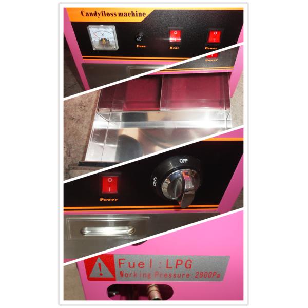 Electric or Gas Commercial Candy Floss Machine , Pink Cotton Candy Making Machine