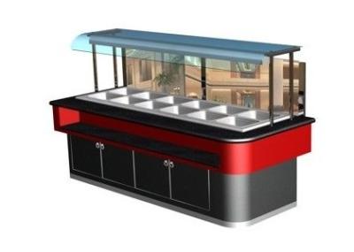 Equipamento comercial frio 300L do bufete 1kw da carne sem gordura lisa da parede para o marisco com madeira