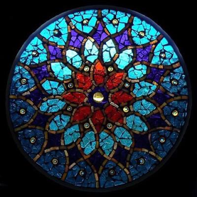 CE Interior Ceiling Stained Glass Skylight Digital Printed Antique Cathedral Glass