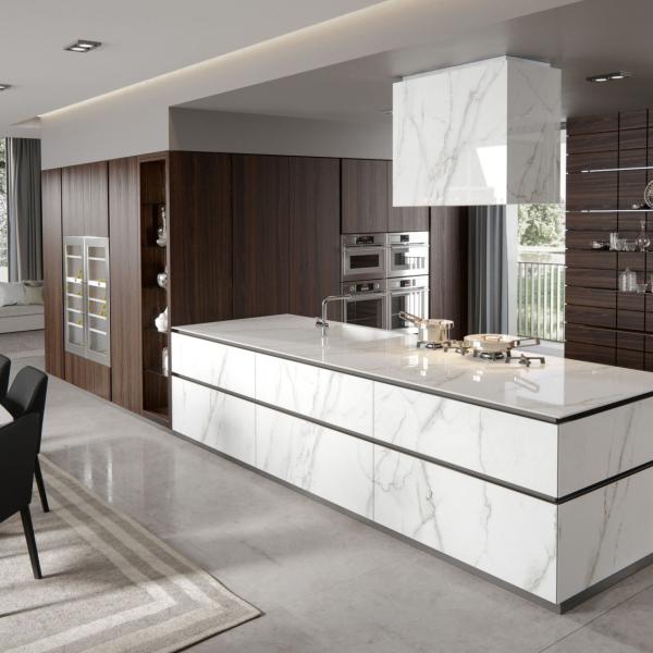 Wholesale Engineered Wood Veneer Kitchen Cabinets Contemporary Style For Modern Constructions