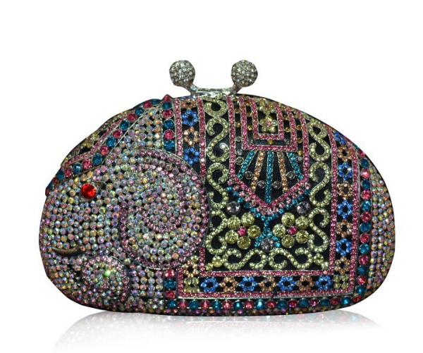 Animal hollow diamond evening bag clutch bag luxury alloy