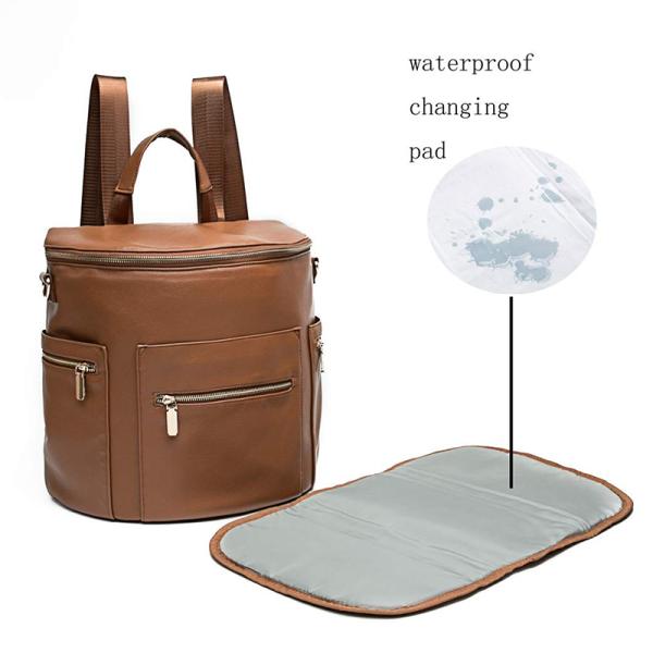 New Arrival Amazing design high quality Leather Diaper Bag Backpack