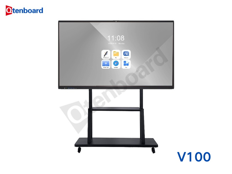 V100 Chip Interactive Whiteboard with 4K Resolution, 40 Touch Points, and Multi-OS Support for Seamless Collaboration