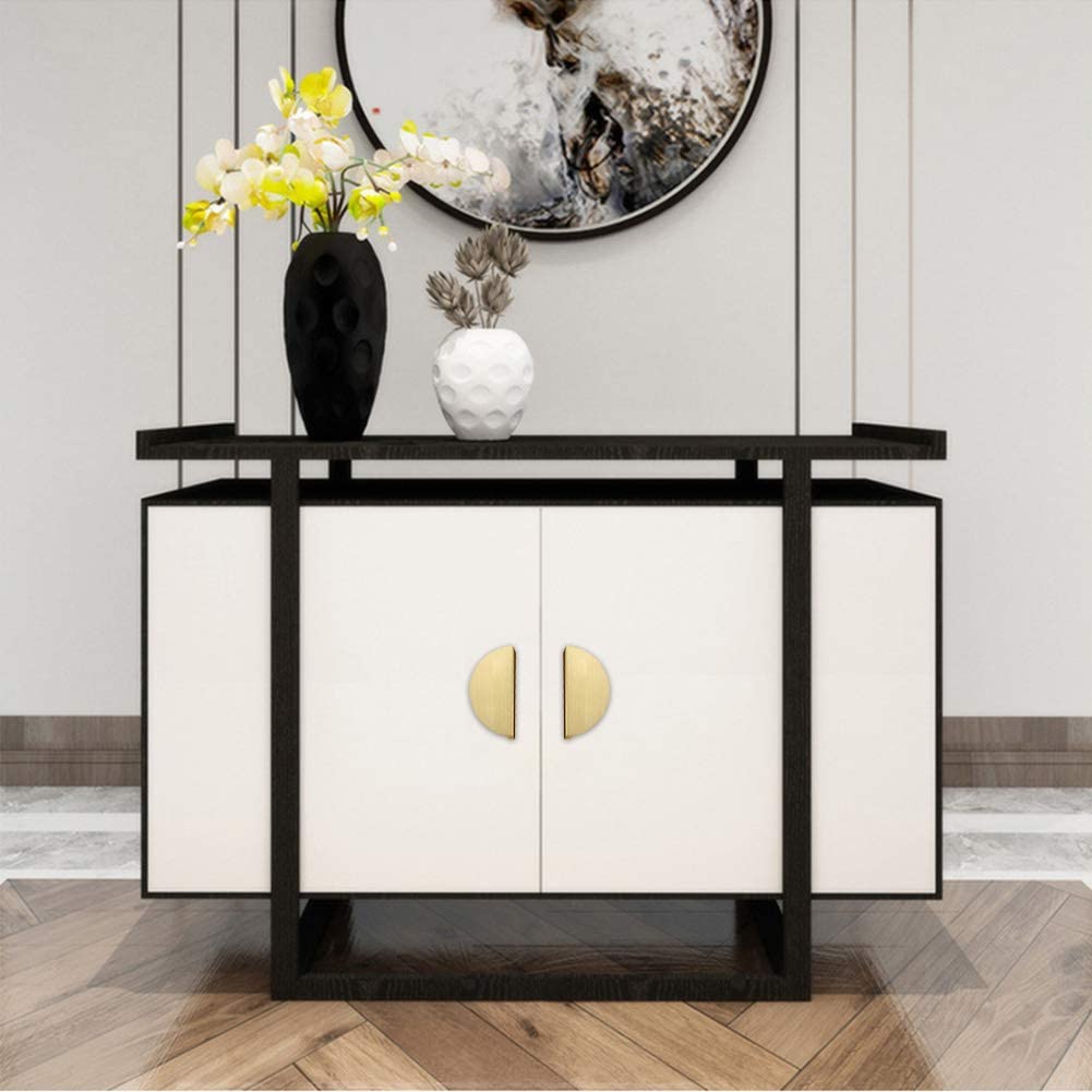 OEM Drawer Door Gold Half Moon Pull Handles Kitchen Cabinet Knobs Furniture Door Knob for Dresser Cupboard Wardrobe Hardware