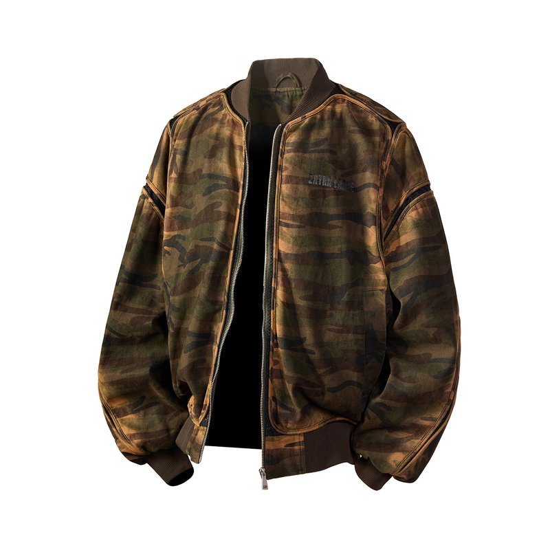 Army Green Army Green Round Neck Ribbed Hem varsity jacket wholesale distributor Cotton 100% Long Sleeve Custom (YY-632)