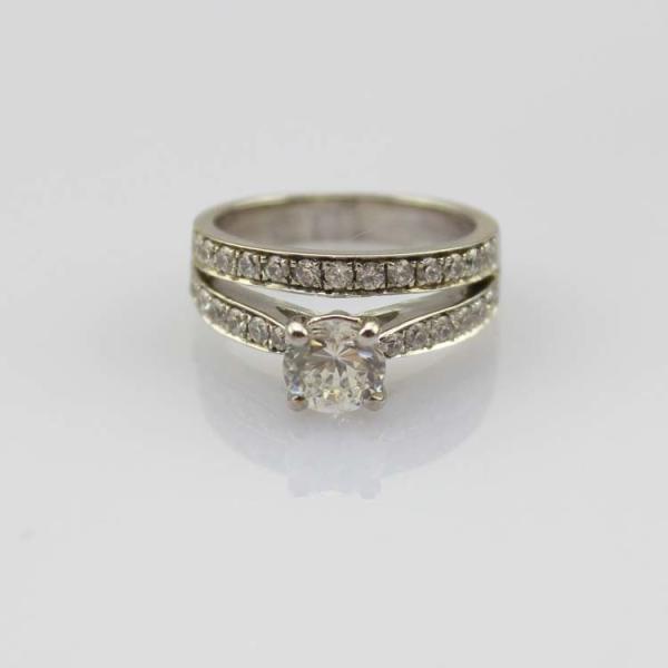 925 Sterling Silver 6mm CZ Diamonds Engagement Wedding Ring(R283)