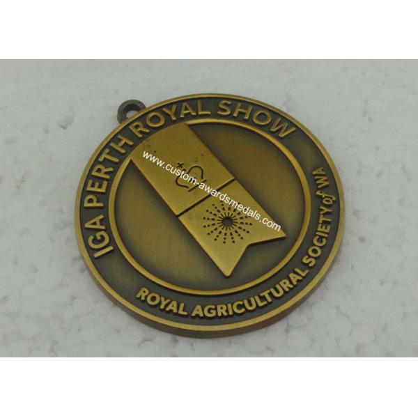 Antique Gold Zinc Alloy Die Cast Medals 1.2mm to 5.0mm Thickness