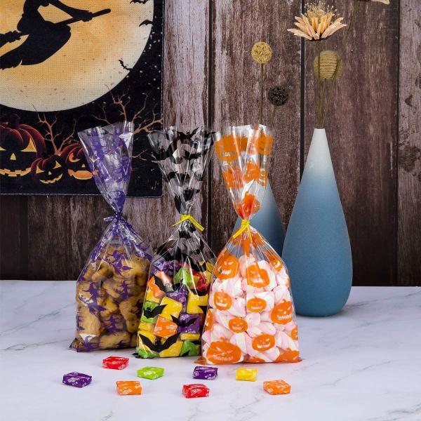 Small Valentine'S Day Halloween Cellophane Treat Bags