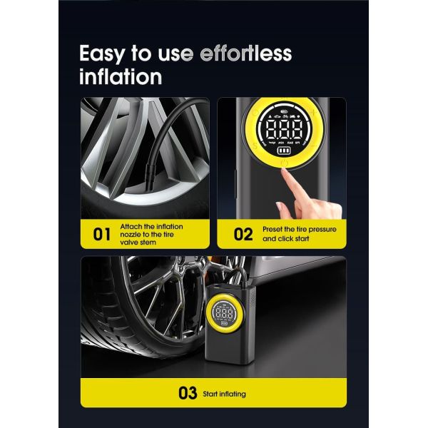 Cars Bikes Portable Tyre Inflator 150 Psi Air Compressor Ball Inflator