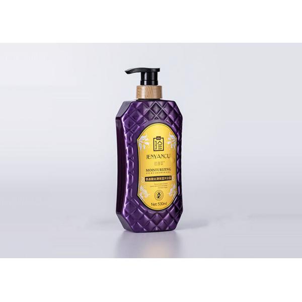 White PET Shampoo Bottle With Silver Lotion Pump Hot Stamping