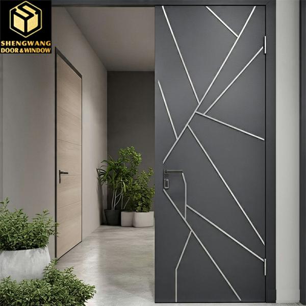 Portes extérieures en aluminium revêtues de poudre résistant à la corrosion Portes de jardin en acier en aluminium