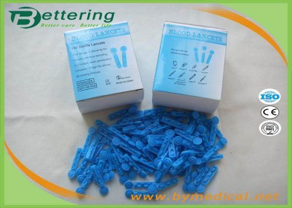 Surgical Sterile Blue Colour Plastic Twist Top Disposable Blood Lancet Blood Sample Needle Asepsis Blood Collector