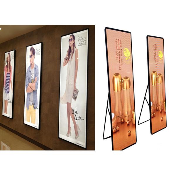 P2.5 Indoor LED Poster Screen IP40 With Mobile Free Standing Advertising RGB Display
