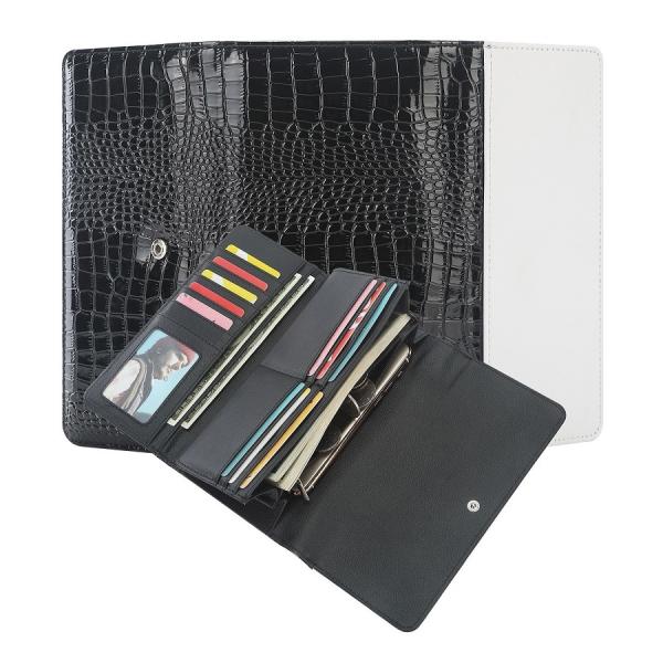 Alligator Skin Mens Trifold Wallet Custom Printing Leather Sublimation Wallet Blanks