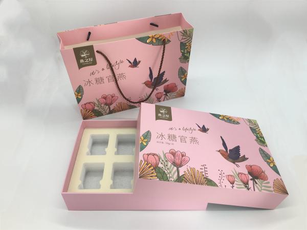 Customized Logo Hot Stamp Paper Gift Bags And Box Set For Gift / Cosmetics