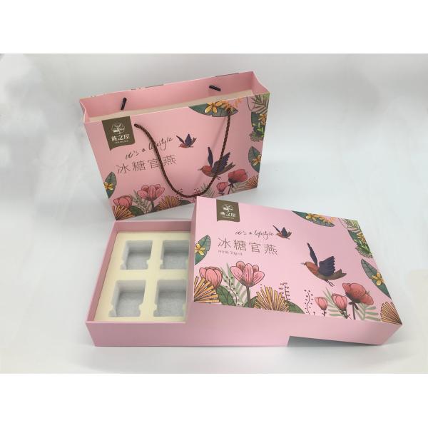 Customized Logo Hot Stamp Paper Gift Bags And Box Set For Gift / Cosmetics