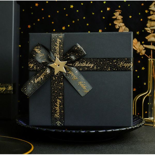 Gelebor Pearlescent Black Cardboard Gift Packing Box For Garment