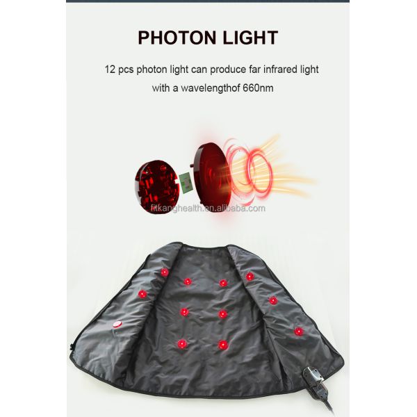 FIR Sauna Vest with 12 Photon Lights for Complete Upper Body Relaxation and Pain Relief - 53*65*42 Size and 1 Heating Zone