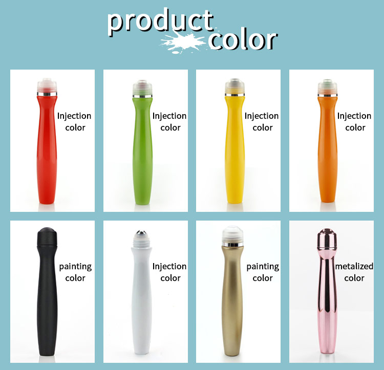 15ml PETG Roll On Bottle Slim Curved Body Stainless Steel Ball for Essential Oil Aromatherapy Liquid