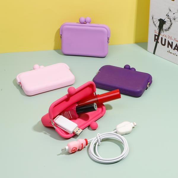 Portable Cute Mini Small Bag Keychain Earphone Lipstick Storage Wallet Silicone Coin Purse