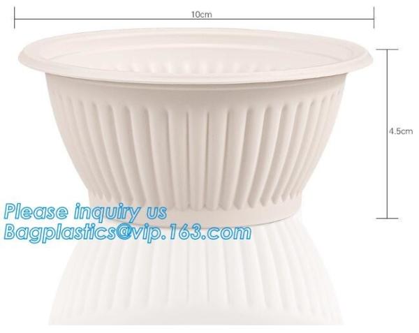 24oz disposable plastic soup bowl corn starch white bowls with lids,Disposable Round Soup Corn Starch Biodegradable Bowl