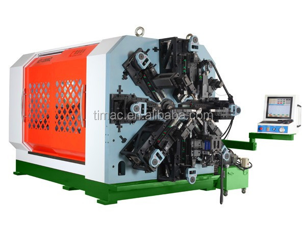 12-Axis Camless Universal CNC Coiling Spring Forming Machine with Wire Rotation