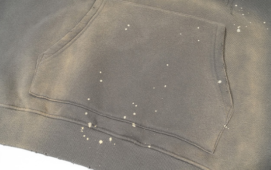 Men’s Washed Paint-Splatter Hoodie 350-400G Oversized Streetwear Casual Pullover Sweatshirt