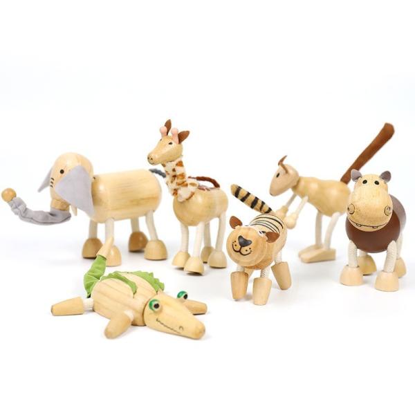 Wooden Simulation Small Animal Blocks Forest Farm Animal Dolls Early Childhood Building Blocks