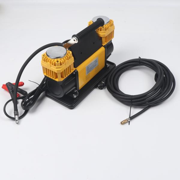 DC 12V Scooter Air Pump Tire Inflator with Heavy Duty Double Cylinder Design