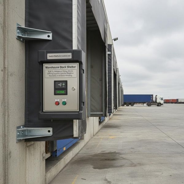 Switch platform Control Unit Warehouse Dock Shelter Built To Withstand Strong Winds Offering Superior Weather Resistance And Dock Handling