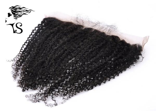 4x13 Swiss Lace Frontal Closure Three Part Kinky Curly Unprocessed Human Hair Lace Frontal